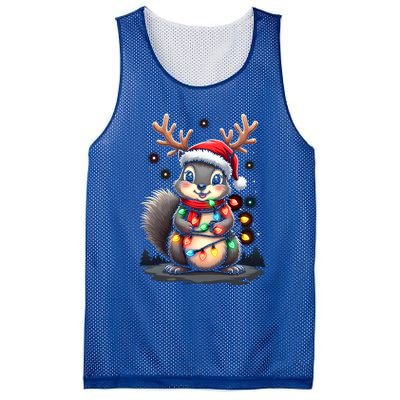 Squirrel Christmas 2024 With Lights And Holiday Xmas Funny Gift Mesh Reversible Basketball Jersey Tank