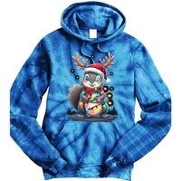 Squirrel Christmas 2024 With Lights And Holiday Xmas Funny Gift Tie Dye Hoodie