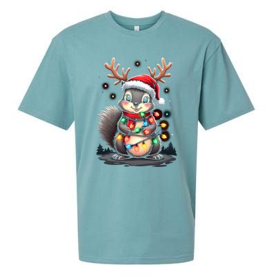 Squirrel Christmas 2024 With Lights And Holiday Xmas Funny Gift Sueded Cloud Jersey T-Shirt