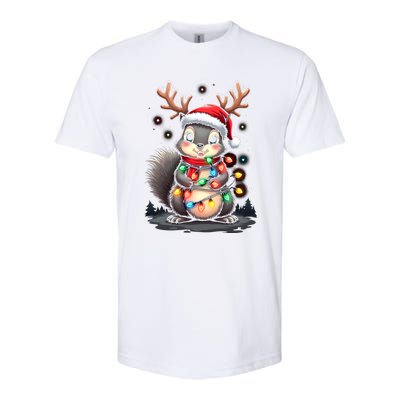 Squirrel Christmas 2024 With Lights And Holiday Xmas Funny Gift Softstyle CVC T-Shirt