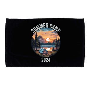 Summer Camp 2024 Fun Outdoors Camper Life Bonfire Camp Fire Funny Camping Microfiber Hand Towel