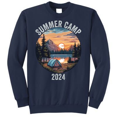 Summer Camp 2024 Fun Outdoors Camper Life Bonfire Camp Fire Funny Camping Sweatshirt