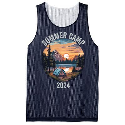 Summer Camp 2024 Fun Outdoors Camper Life Bonfire Camp Fire Funny Camping Mesh Reversible Basketball Jersey Tank