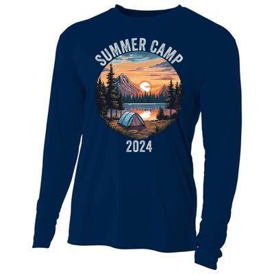 Summer Camp 2024 Fun Outdoors Camper Life Bonfire Camp Fire Funny Camping Cooling Performance Long Sleeve Crew