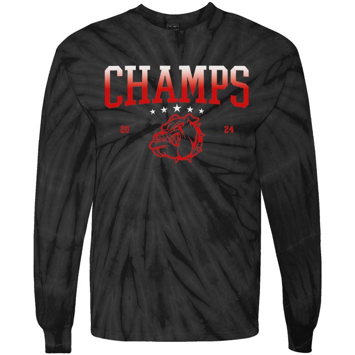 Sec Champ 2024 Bulldog Tie-Dye Long Sleeve Shirt