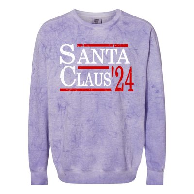 Santa Claus 2024 President Funny Christmas Xmas Holiday Meaningful Gift Colorblast Crewneck Sweatshirt