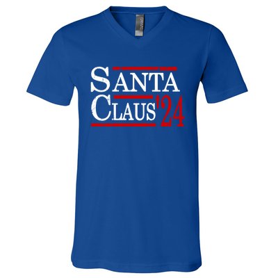 Santa Claus 2024 President Funny Christmas Xmas Holiday Meaningful Gift V-Neck T-Shirt