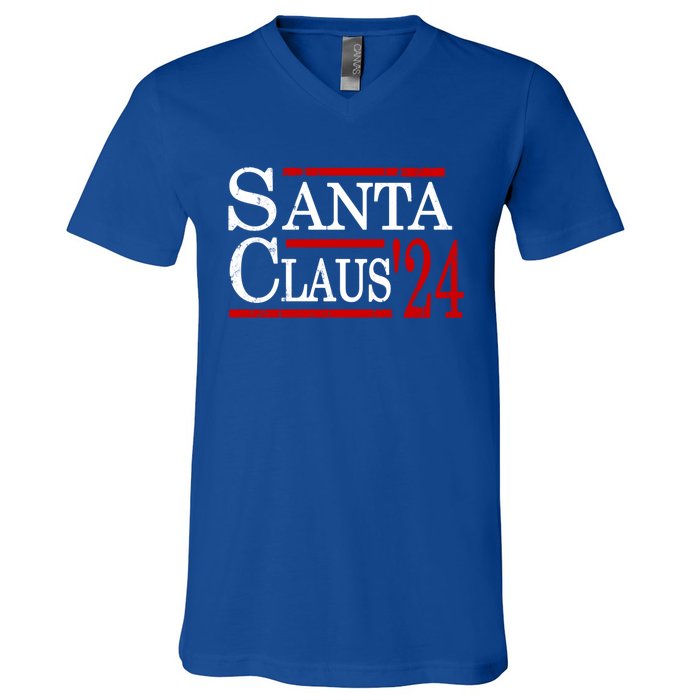 Santa Claus 2024 President Funny Christmas Xmas Holiday Meaningful Gift V-Neck T-Shirt