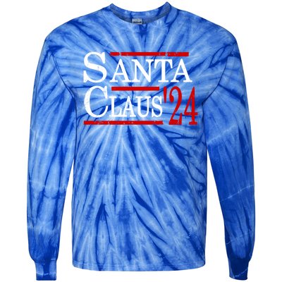 Santa Claus 2024 President Funny Christmas Xmas Holiday Meaningful Gift Tie-Dye Long Sleeve Shirt