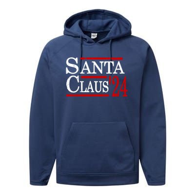 Santa Claus 2024 President Funny Christmas Xmas Holiday Meaningful Gift Performance Fleece Hoodie