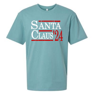 Santa Claus 2024 President Funny Christmas Xmas Holiday Meaningful Gift Sueded Cloud Jersey T-Shirt