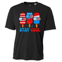 Stay Cool 4th Of July Popsicle American Flag Cooling Performance Crew T-Shirt