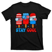 Stay Cool 4th Of July Popsicle American Flag T-Shirt