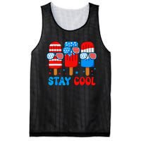 Stay Cool 4th Of July Popsicle American Flag Mesh Reversible Basketball Jersey Tank