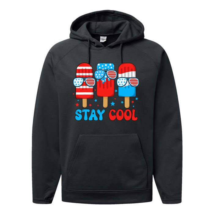 Stay Cool 4th July Popsicle Performance Fleece Hoodie