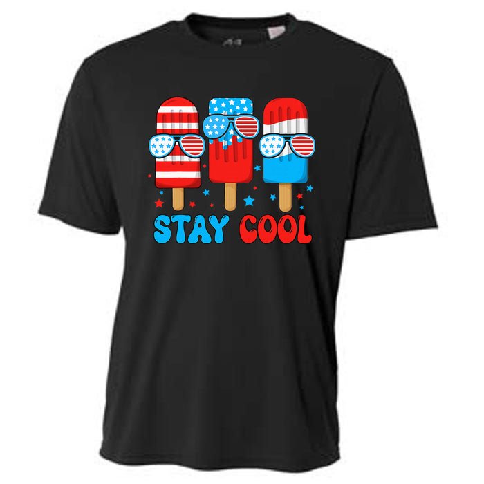 Stay Cool 4th July Popsicle Cooling Performance Crew T-Shirt