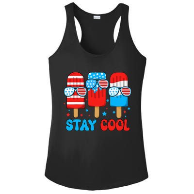 Stay Cool 4th July Popsicle Ladies PosiCharge Competitor Racerback Tank
