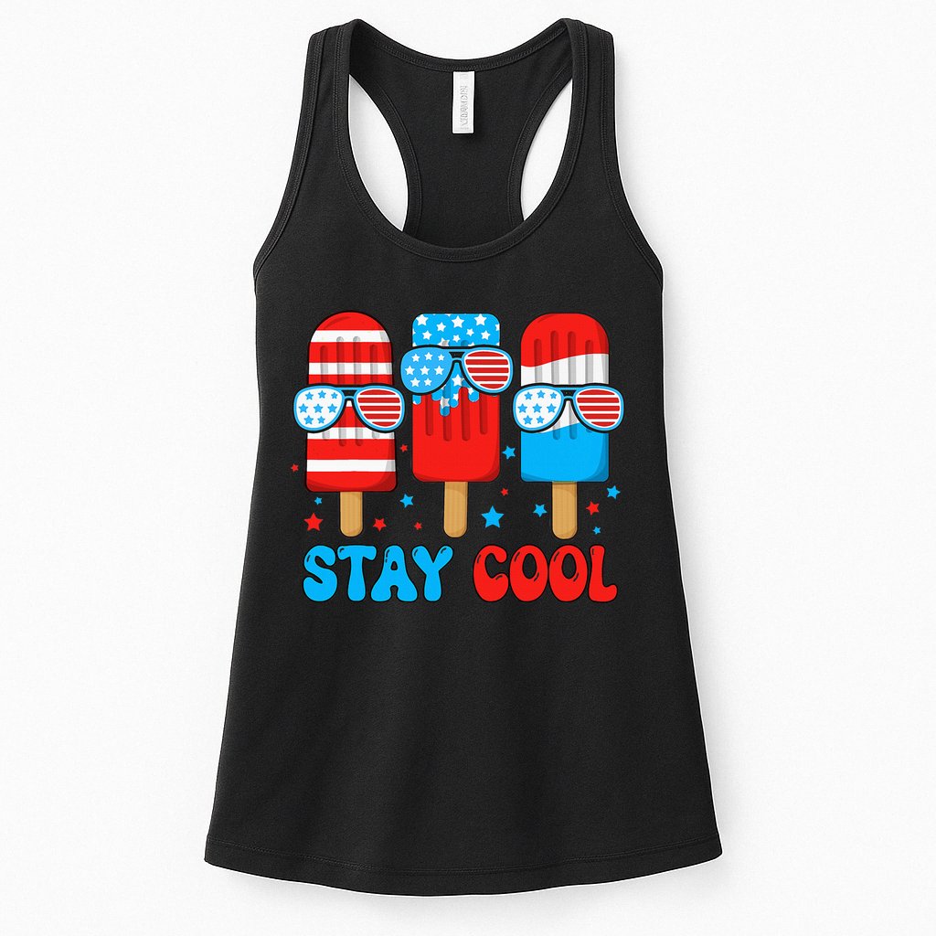 Stay Cool 4th July Popsicle Womens Tank Top