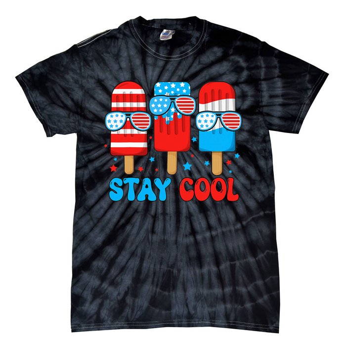 Stay Cool 4th July Popsicle Tie-Dye T-Shirt