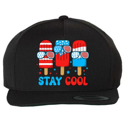 Stay Cool 4th July Popsicle Wool Snapback Cap
