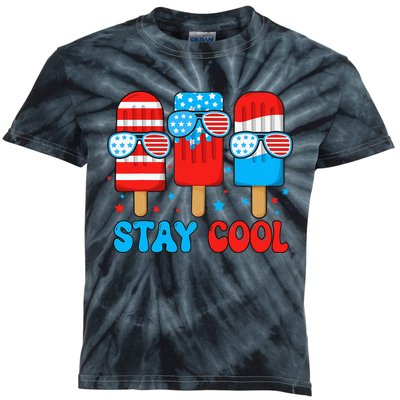 Stay Cool 4th July Popsicle Kids Tie-Dye T-Shirt