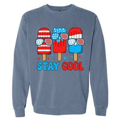 Stay Cool 4th July Popsicle Garment-Dyed Sweatshirt