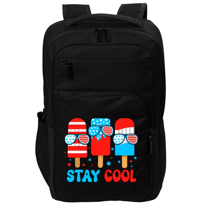 Stay Cool 4th July Popsicle Usa Flag American Impact Tech Backpack