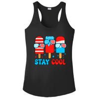 Stay Cool 4th July Popsicle Usa Flag American Ladies PosiCharge Competitor Racerback Tank