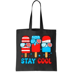 Stay Cool 4th July Popsicle Usa Flag American Tote Bag