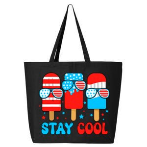 Stay Cool 4th July Popsicle Usa Flag American 25L Jumbo Tote