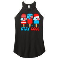 Stay Cool 4th July Popsicle Usa Flag American Women's Perfect Tri Rocker Tank