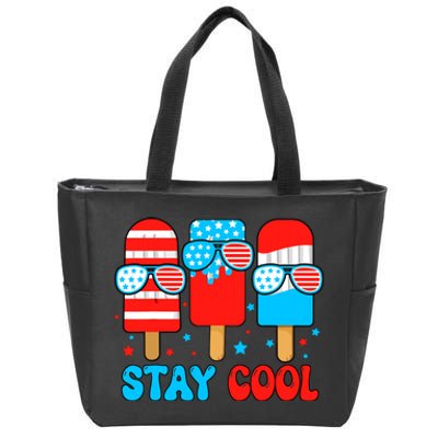 Stay Cool 4th July Popsicle Usa Flag American Zip Tote Bag