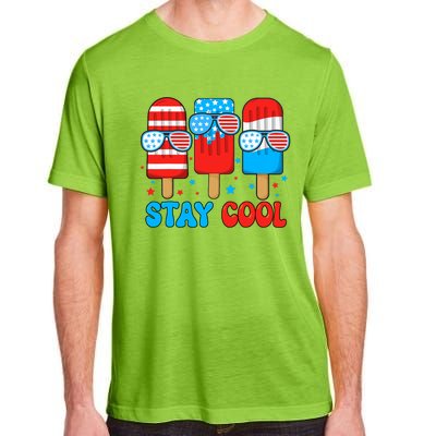 Stay Cool 4th July Popsicle Usa Flag Adult ChromaSoft Performance T-Shirt