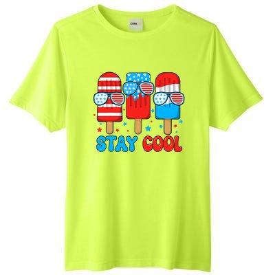 Stay Cool 4th July Popsicle Usa Flag Tall Fusion ChromaSoft Performance T-Shirt