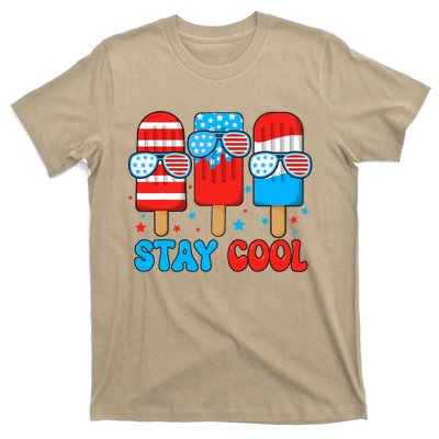 Stay Cool 4th July Popsicle Usa Flag T-Shirt