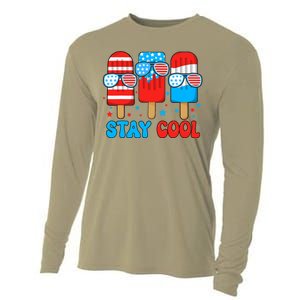 Stay Cool 4th July Popsicle Usa Flag Cooling Performance Long Sleeve Crew