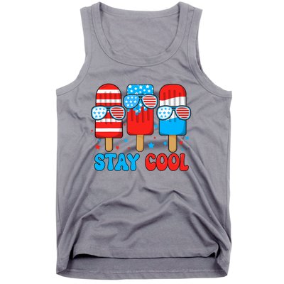 Stay Cool 4th July Popsicle Usa Flag Tank Top