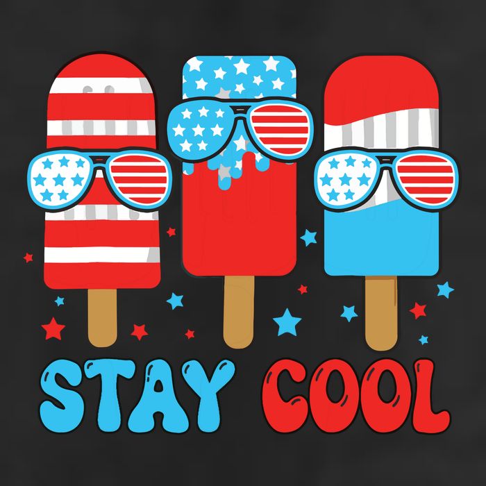 Stay Cool 4th July Popsicle American Flag 7 Panel Mesh Trucker Snapback Hat
