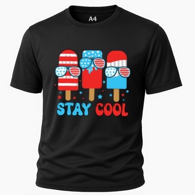 Stay Cool 4th July Popsicle American Flag Performance Shirt