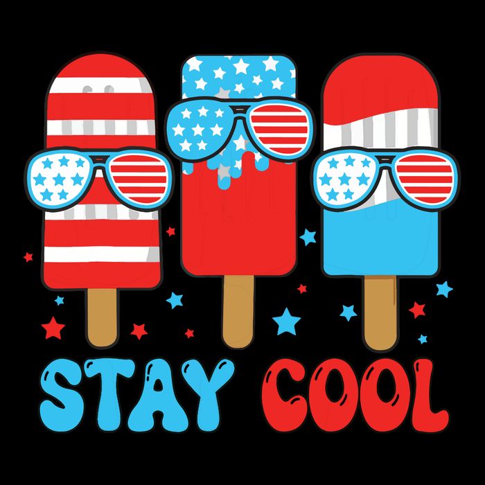 Stay Cool 4th July Popsicle American Flag Cooling Performance Crew T-Shirt