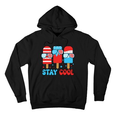 Stay Cool 4th July Popsicle American Flag Hoodie