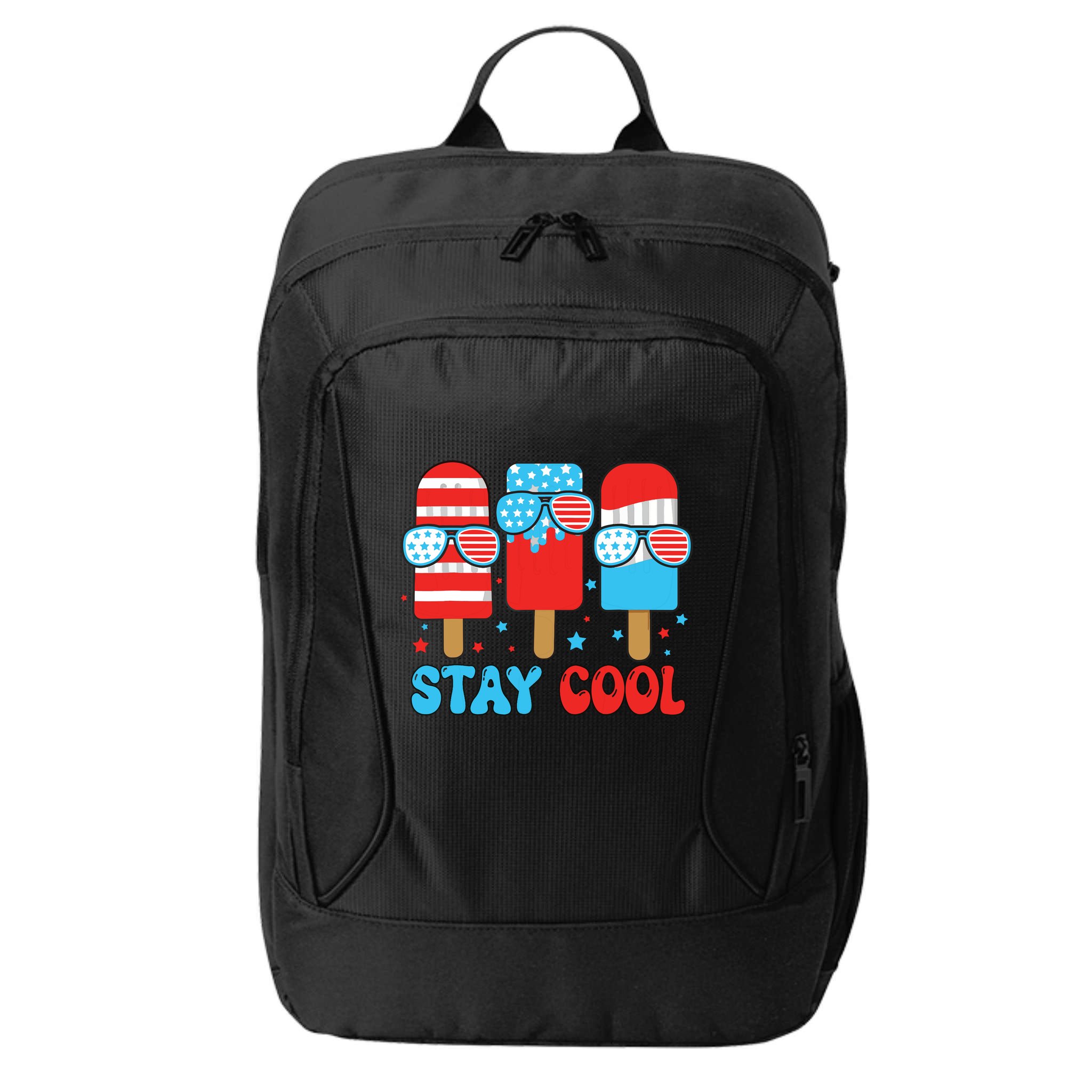 Stay Cool 4th July Popsicle American Flag City Backpack