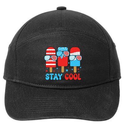 Stay Cool 4th July Popsicle American Flag 7-Panel Snapback Hat