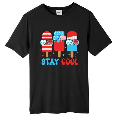 Stay Cool 4th July Popsicle American Flag Tall Fusion ChromaSoft Performance T-Shirt