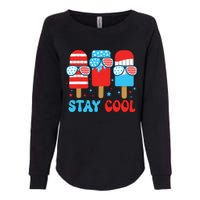 Stay Cool 4th July Popsicle American Flag Womens California Wash Sweatshirt