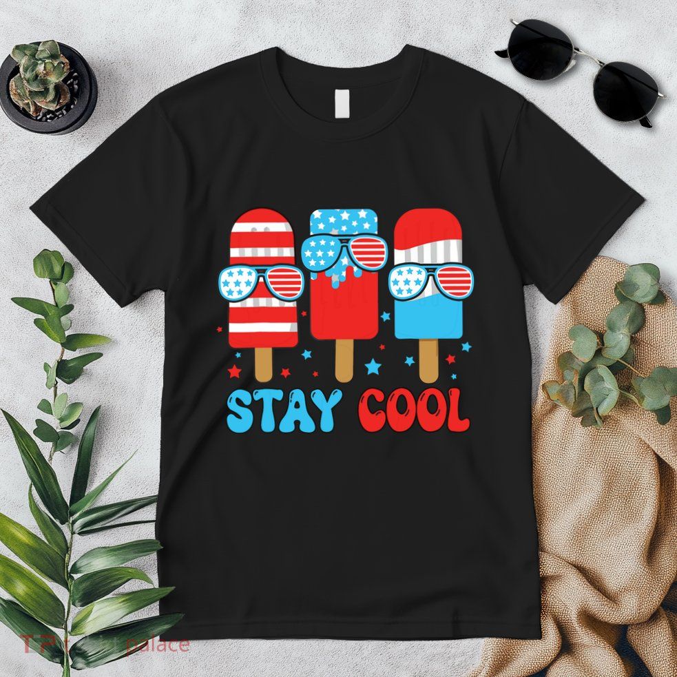Stay Cool 4th July Popsicle American Flag Premium T-Shirt
