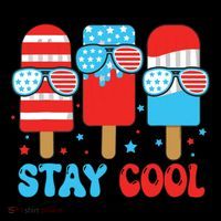 Stay Cool 4th July Popsicle American Flag Premium T-Shirt