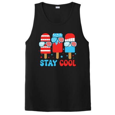 Stay Cool 4th July Popsicle American Flag PosiCharge Competitor Tank