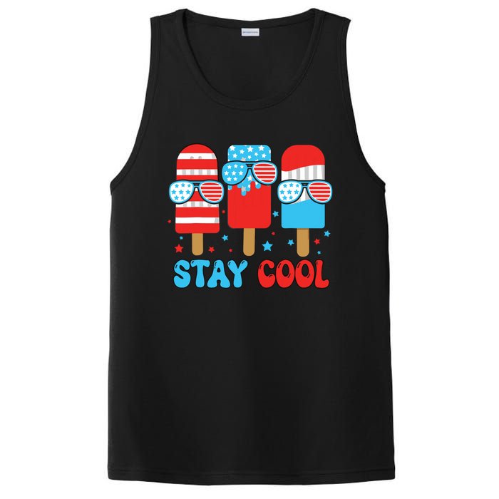 Stay Cool 4th July Popsicle American Flag PosiCharge Competitor Tank