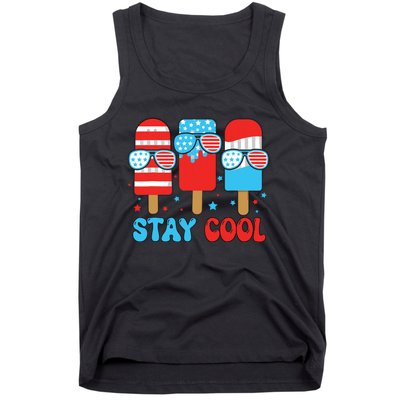 Stay Cool 4th July Popsicle American Flag Tank Top